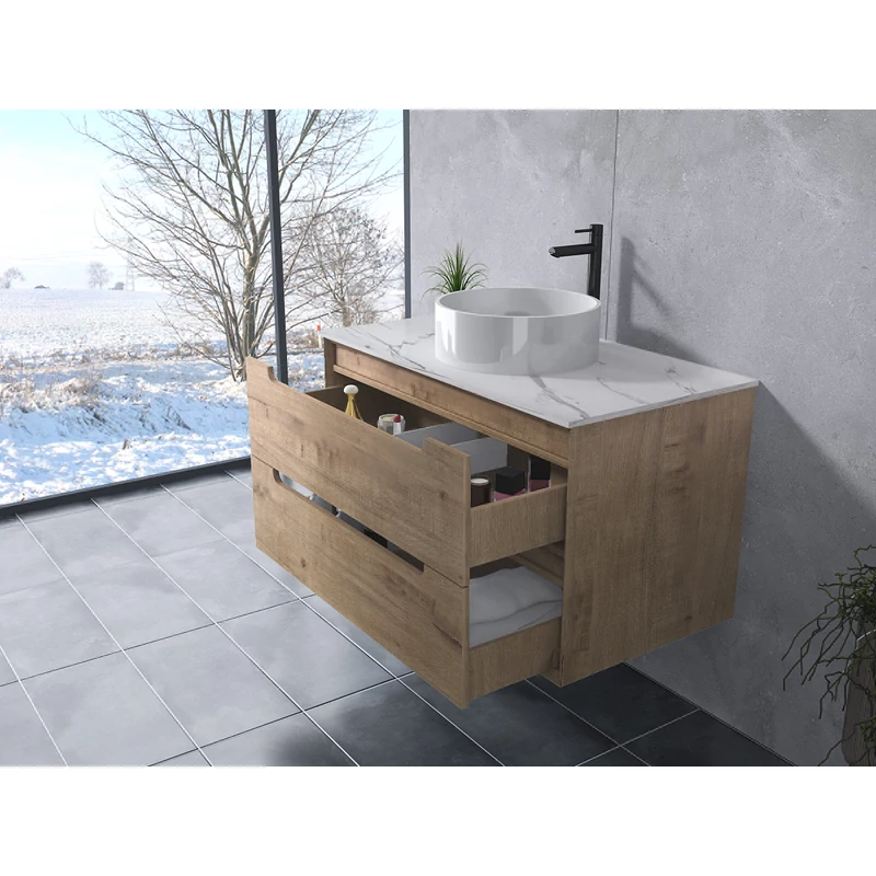 Genova Sonoma Dulap de baie cu lavoar 60 cm