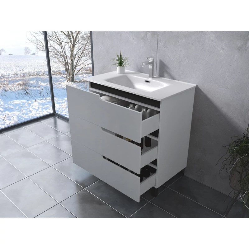 Torino White Dulap de baie cu lavoar 60cm