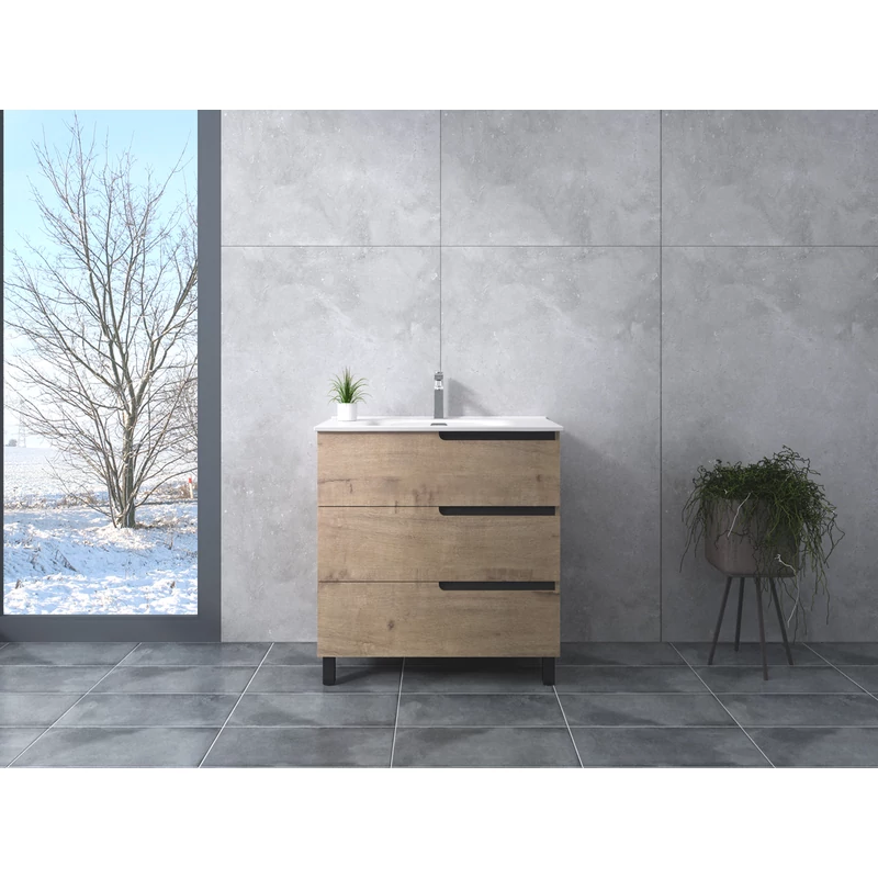 Torino Sonoma Dulap de baie cu lavoar 100cm