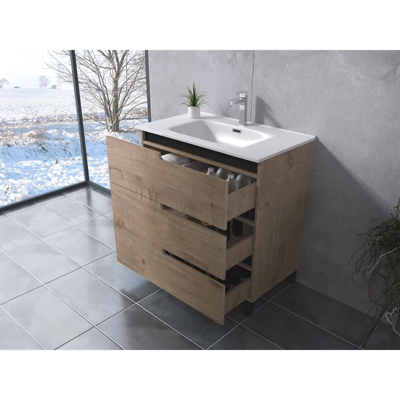 Torino Sonoma Dulap de baie cu lavoar 60cm