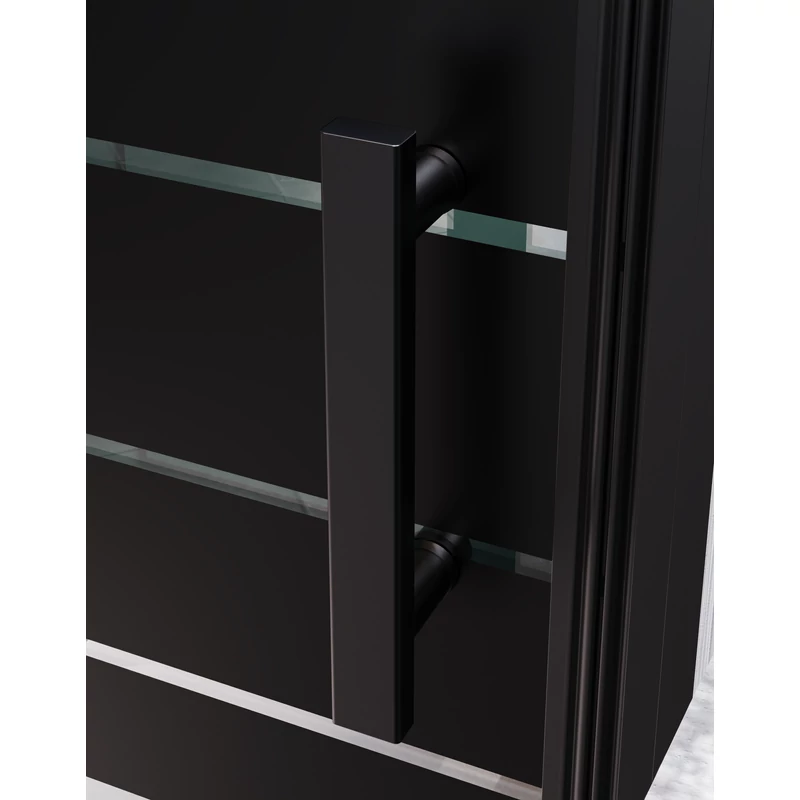 Madeira || Black Pattern 80 ușă de duș care se deschide, 190cm, 6mm