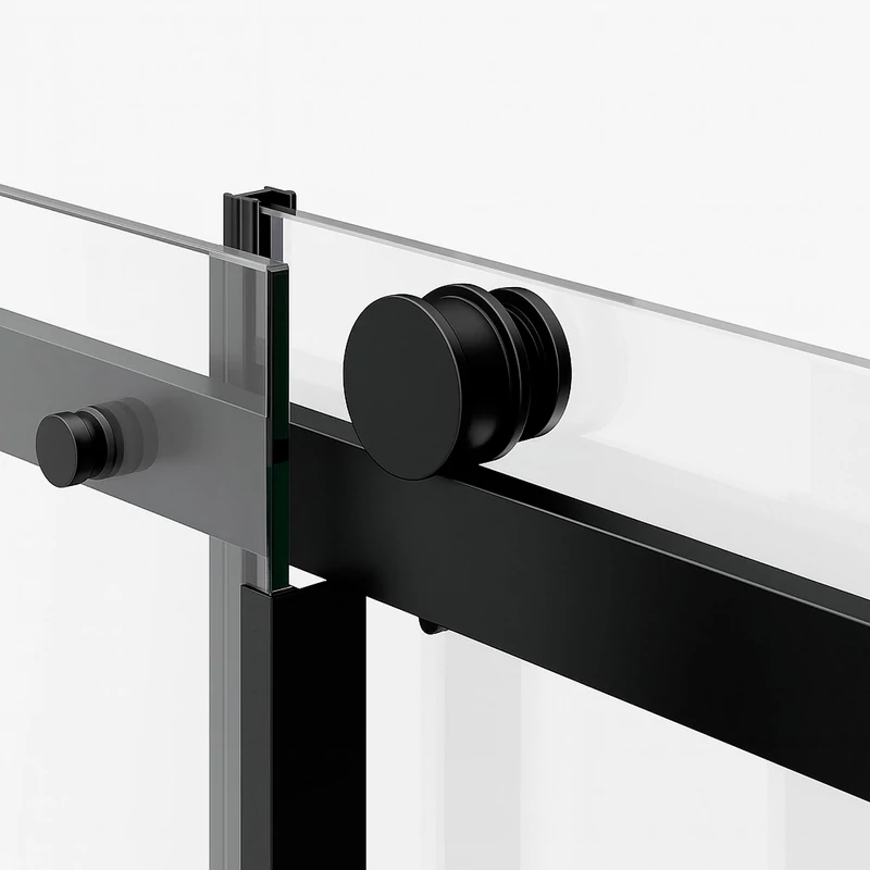 Milano Black ușă de duș glisantă, 120x195cm, 8mm