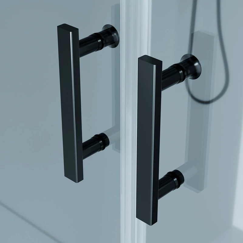 Westy 80  Negru ușă de duș batantă cu două canaturi, 195cm, 6mm