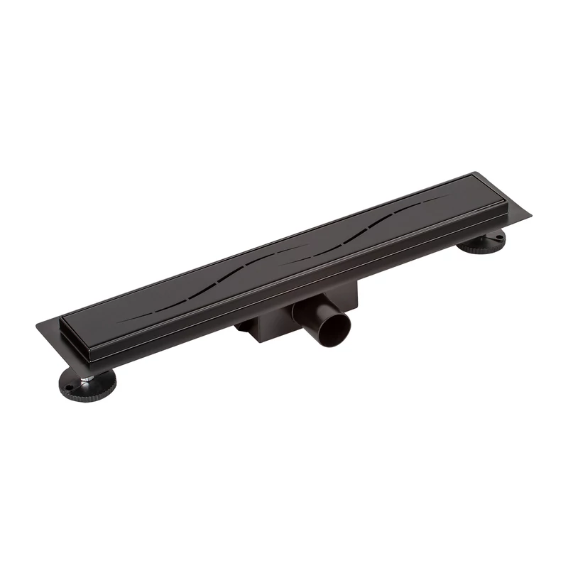 Burela negru mat scurgere de duș liniară, 50 cm