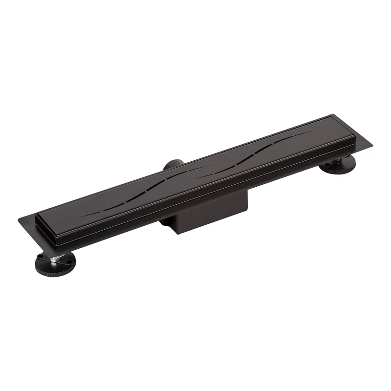 Burela negru mat scurgere de duș liniară, 50 cm
