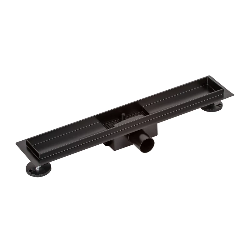Burela negru mat scurgere de duș liniară, 50 cm