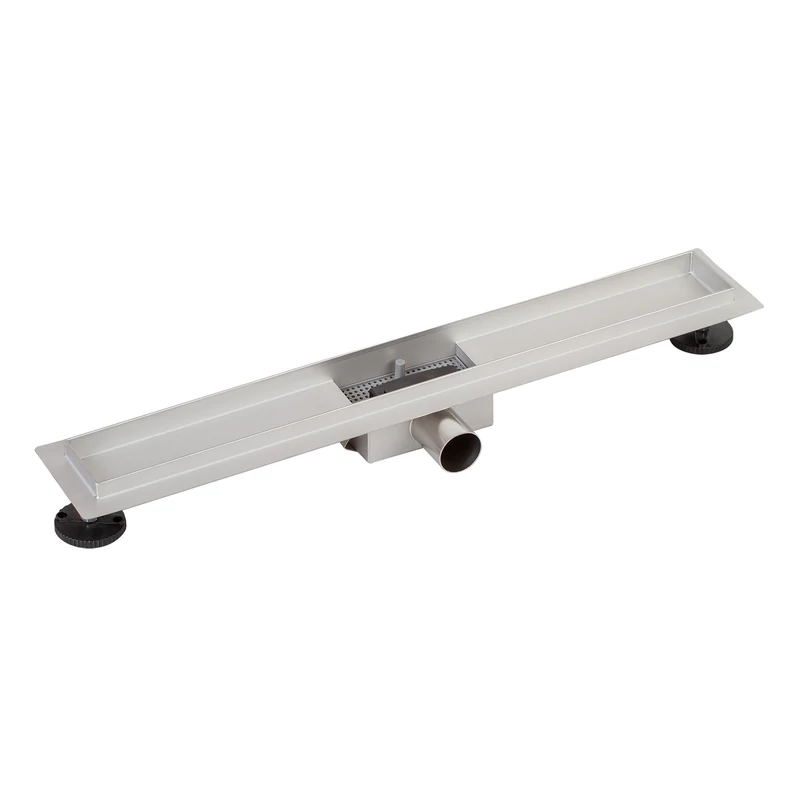 Granada scurgere de duș cu capac din sticlă neagră, 60 cm