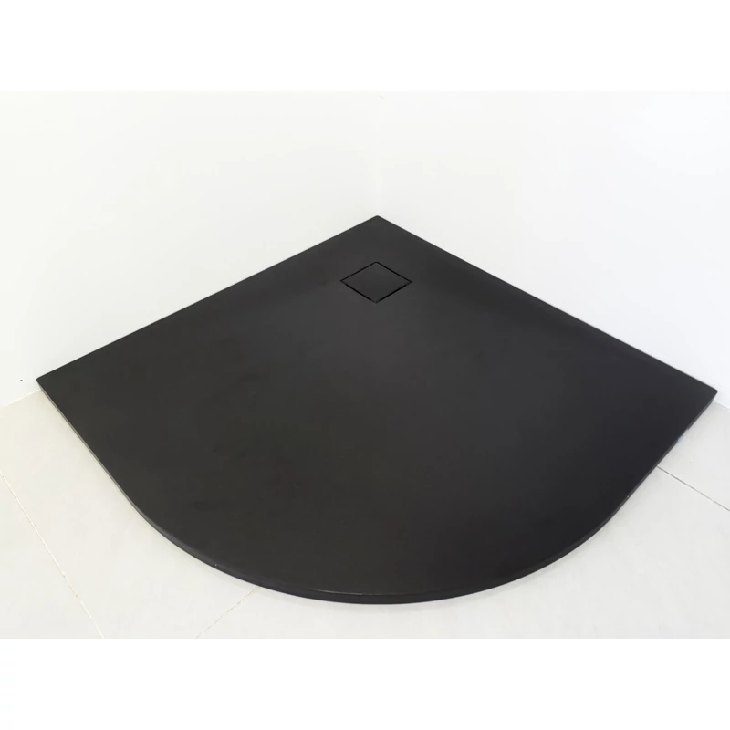 Cagliari Black 80x80x2,6 cm tăviță de duș semicirculară, SMC