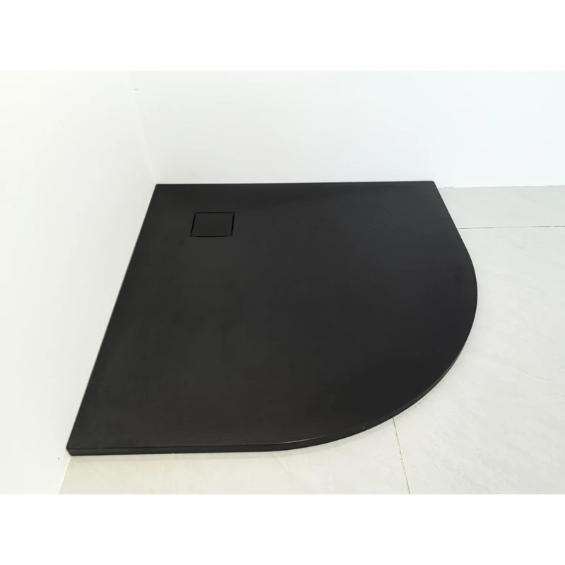 Cagliari Black 80x80x2,6 cm tăviță de duș semicirculară, SMC