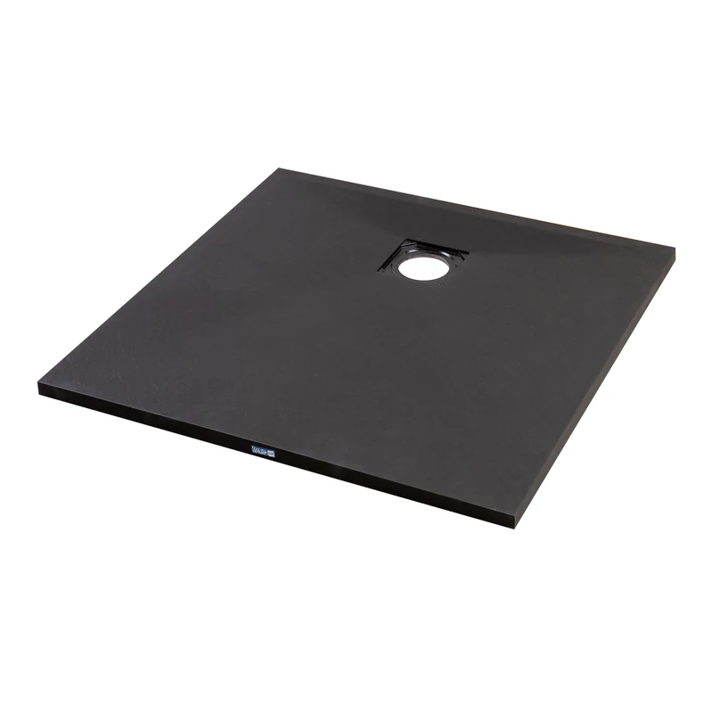 Cagliari || Black 80x80x2,6 cm Cădiță de duș pătrată, SMC, cu sifon inclus