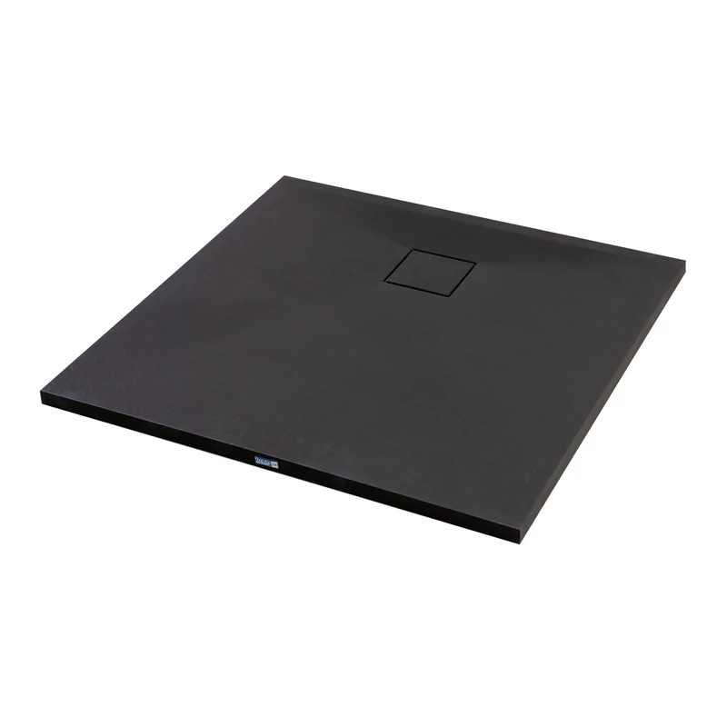 Cagliari Black 80x80x2,6 cm Cădiță de duș pătrată, SMC, cu sifon inclus