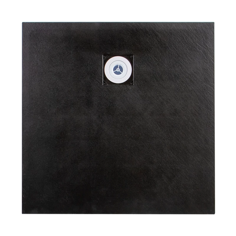 Cagliari || Black 80x80x2,6 cm Cădiță de duș pătrată, SMC, cu sifon inclus