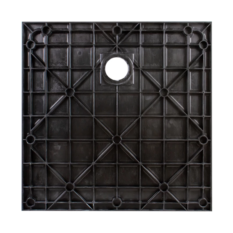 Cagliari || Black 80x80x2,6 cm Cădiță de duș pătrată, SMC, cu sifon inclus