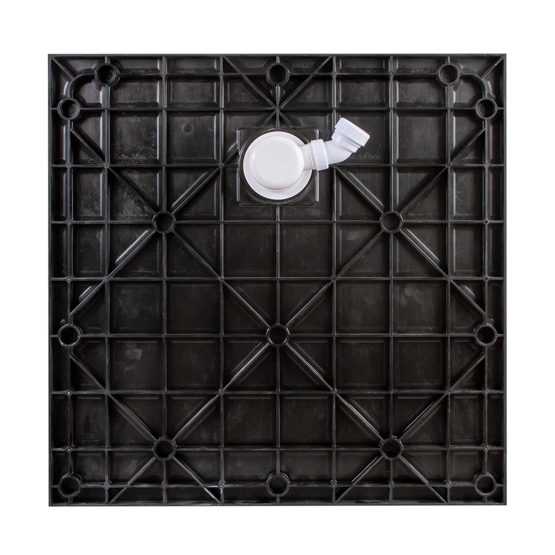 Cagliari || Black 80x80x2,6 cm Cădiță de duș pătrată, SMC, cu sifon inclus