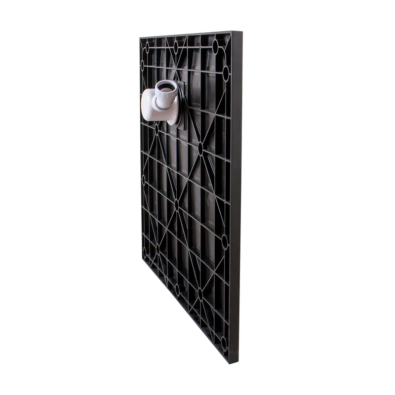 Cagliari Black 80x80x2,6 cm Cădiță de duș pătrată, SMC, cu sifon inclus