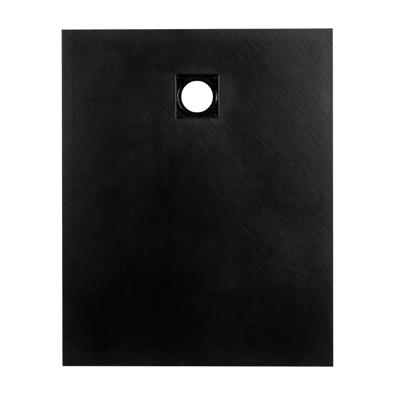 Cagliari || Black 80x100x2,6 cm Cădiță de duș pătrată, SMC, cu sifon inclus