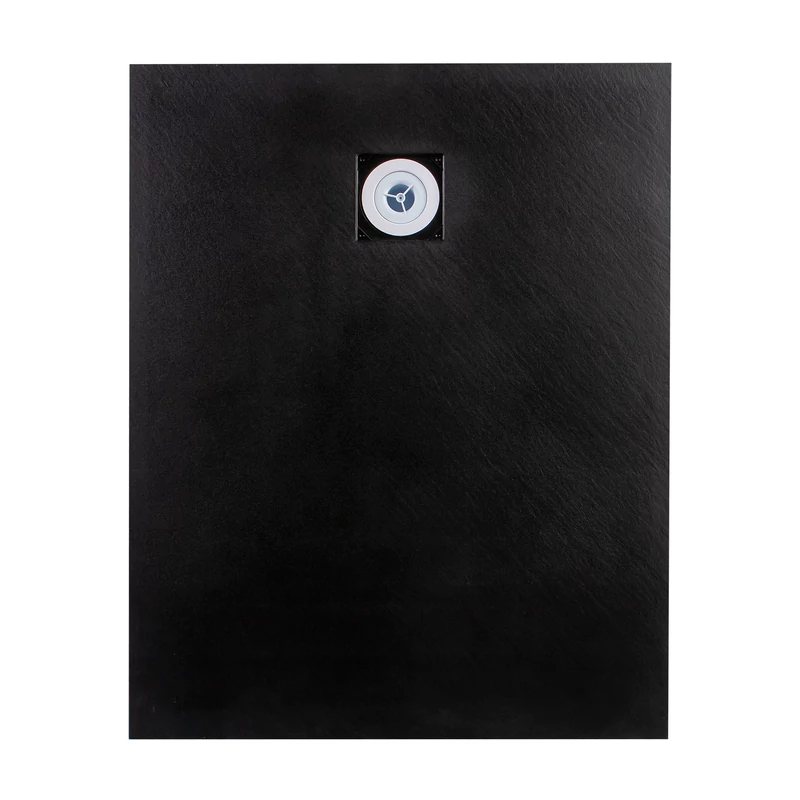Cagliari || Black 80x100x2,6 cm Cădiță de duș pătrată, SMC, cu sifon inclus