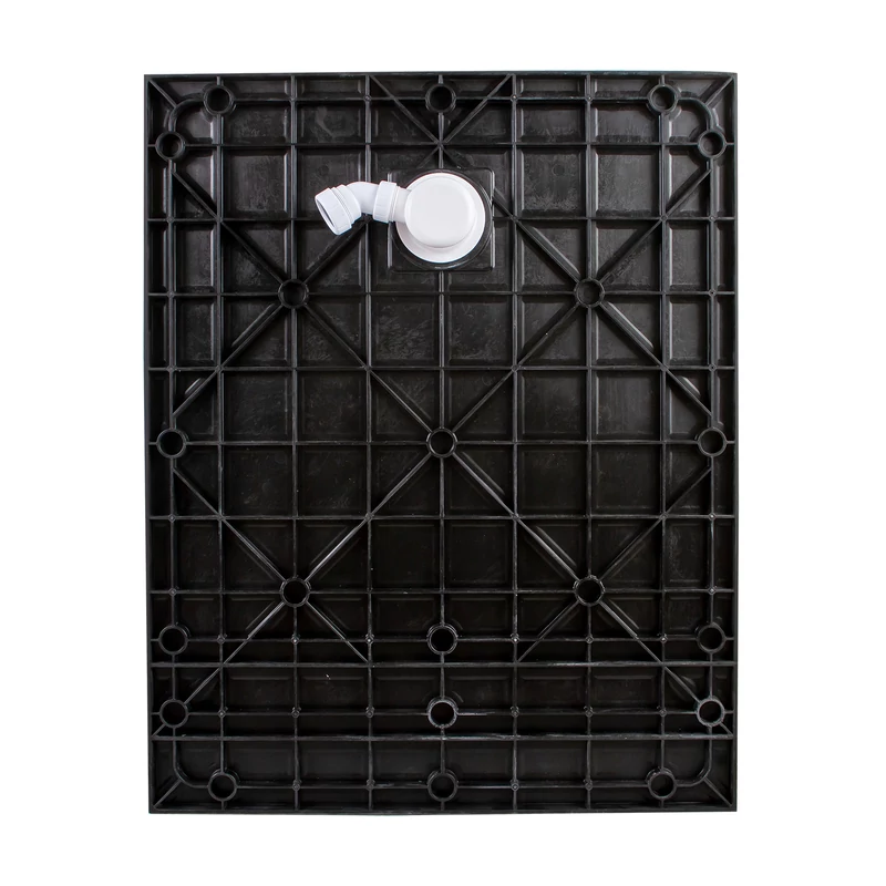 Cagliari || Black 80x100x2,6 cm Cădiță de duș pătrată, SMC, cu sifon inclus