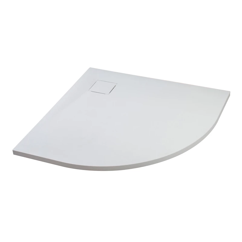 Cagliari White 80x80x2,6 cm Cădiță de duș semicirculară, SMC, cu sifon inclus