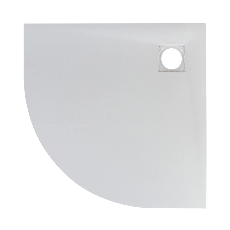 Cagliari White 80x80x2,6 cm Cădiță de duș semicirculară, SMC, cu sifon inclus
