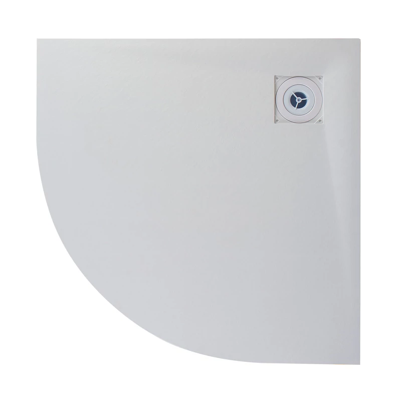 Cagliari || White 80x80x2,6 cm Cădiță de duș semicirculară, SMC, cu sifon inclus