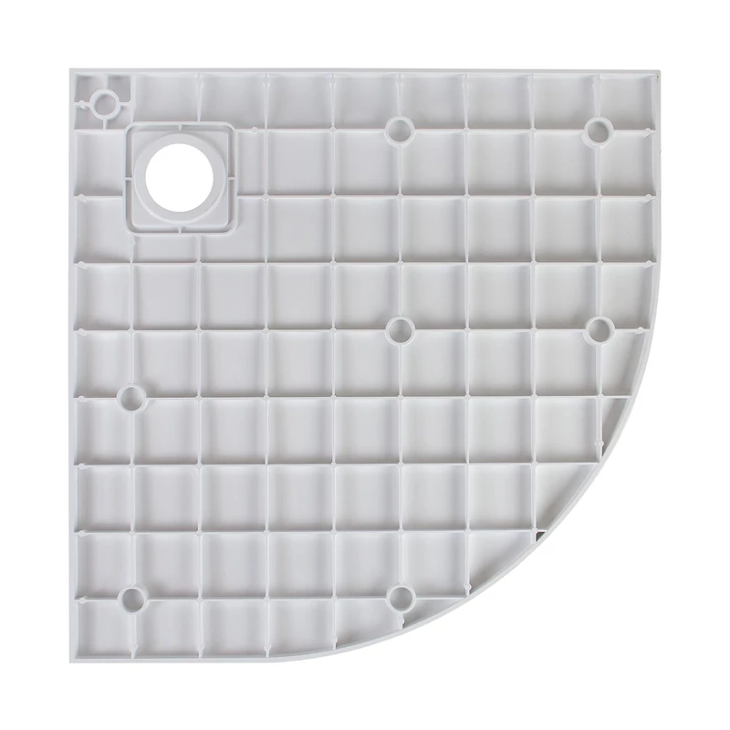 Cagliari || White 80x80x2,6 cm Cădiță de duș semicirculară, SMC, cu sifon inclus