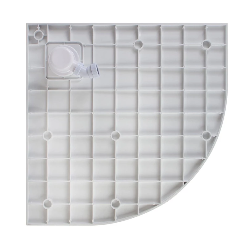 Cagliari || White 80x80x2,6 cm Cădiță de duș semicirculară, SMC, cu sifon inclus