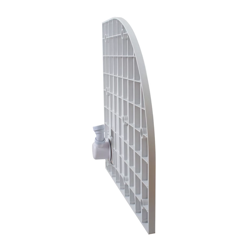 Cagliari || White 80x80x2,6 cm Cădiță de duș semicirculară, SMC, cu sifon inclus