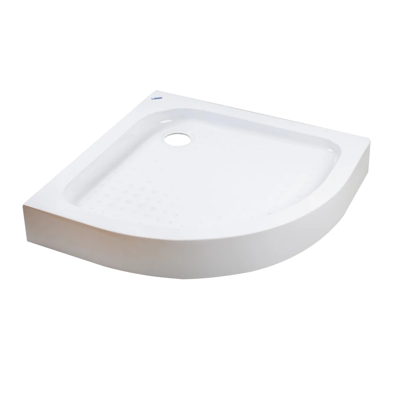 Almagro 80x80x13,5 cm Cădiță de duș semicirculară, acril, cu sifon inclus