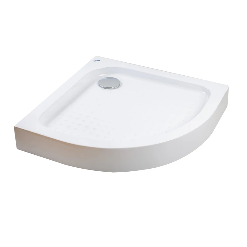 Almagro || 80x80x13,5 cm Cădiță de duș semicirculară, acril, cu sifon inclus