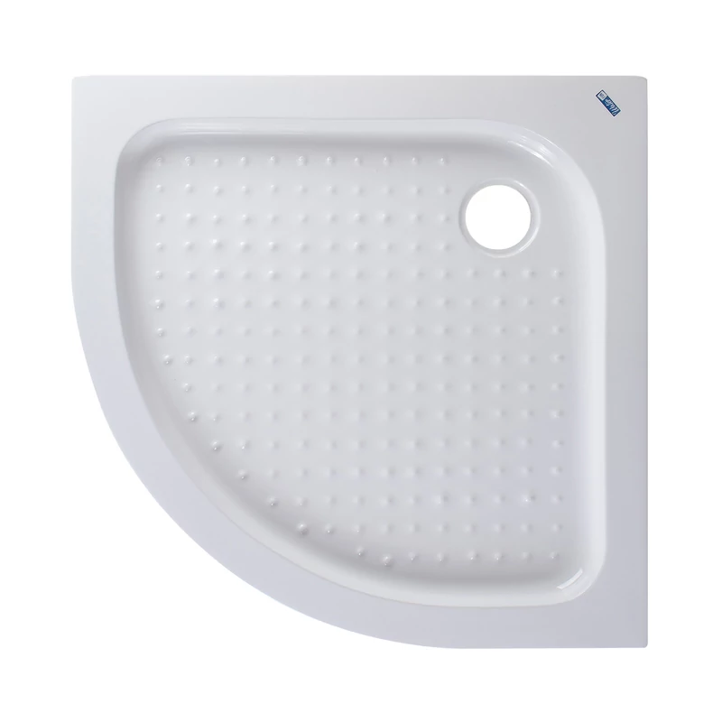 Almagro || 80x80x13,5 cm Cădiță de duș semicirculară, acril, cu sifon inclus