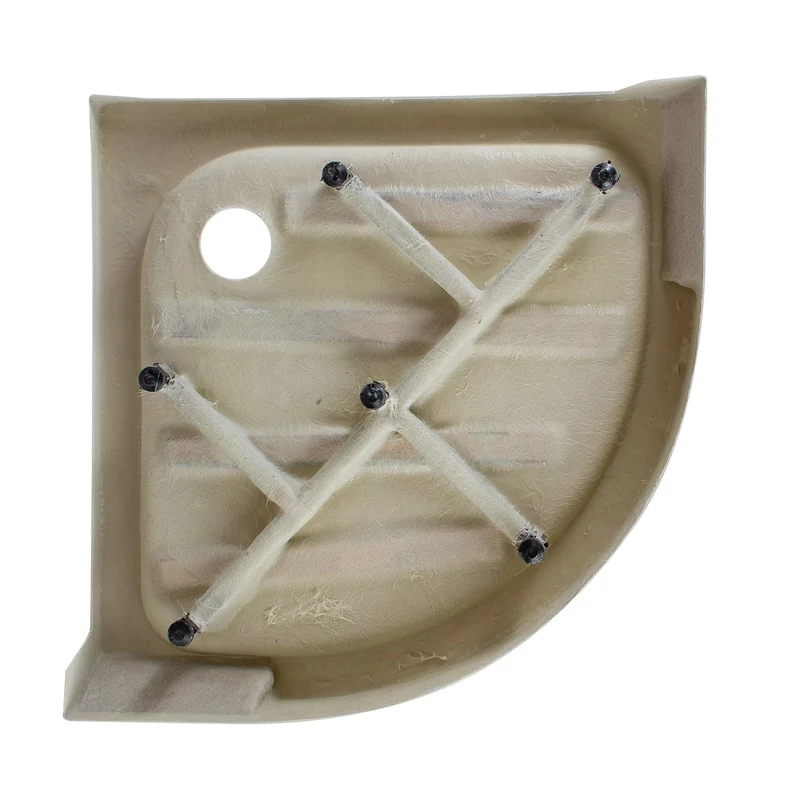 Almagro || 80x80x13,5 cm Cădiță de duș semicirculară, acril, cu sifon inclus
