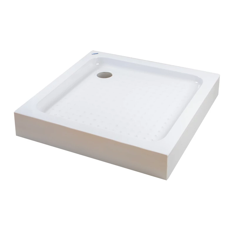 Almagro 80x80x13,5 cm Cădiță de duș pătrată, acril, cu sifon inclus