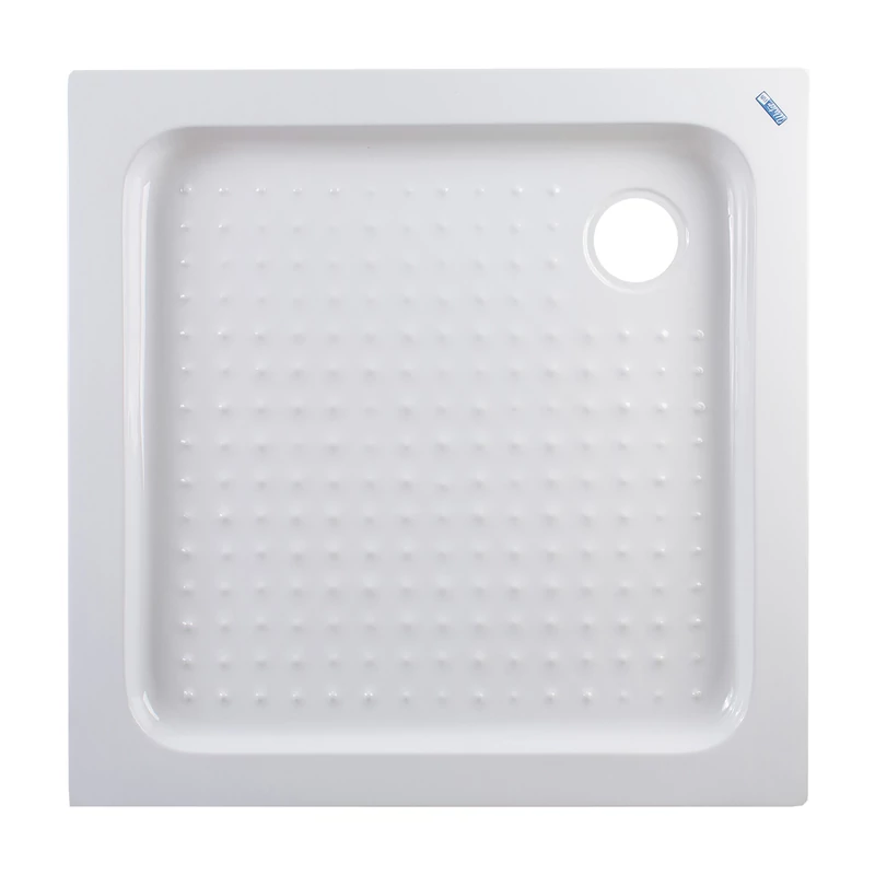 Almagro 80x80x13,5 cm Cădiță de duș pătrată, acril, cu sifon inclus