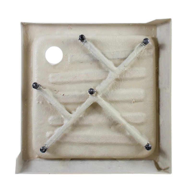 Almagro 80x80x13,5 cm Cădiță de duș pătrată, acril, cu sifon inclus