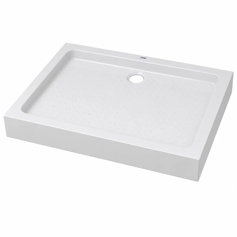 Almagro || 80x100x13,5 cm Cădiță de duș pătrată, dreptunghiulară, acril, cu sifon inclus