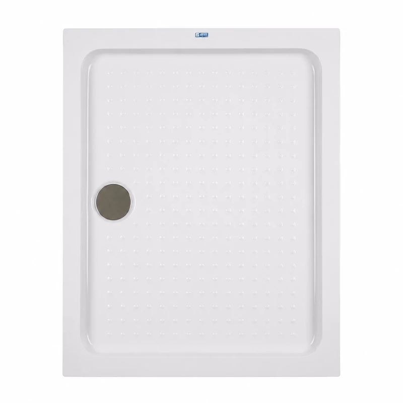 Almagro || 80x100x13,5 cm Cădiță de duș pătrată, dreptunghiulară, acril, cu sifon inclus