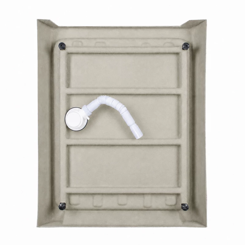 Almagro || 80x100x13,5 cm Cădiță de duș pătrată, dreptunghiulară, acril, cu sifon inclus