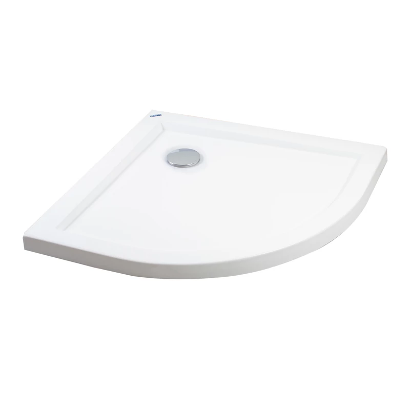 Coria || 80x80x5 cm Cădiță de duș semicirculară, acril, cu sifon inclus