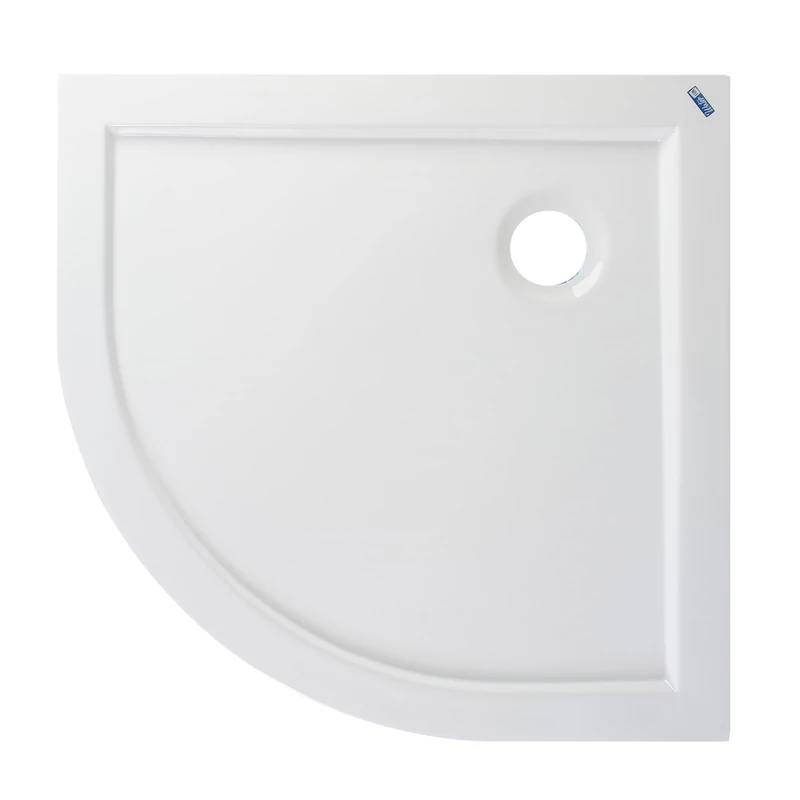 Coria || 80x80x5 cm Cădiță de duș semicirculară, acril, cu sifon inclus
