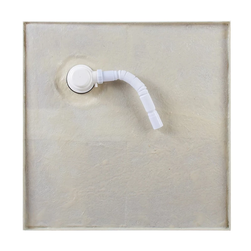 Coria || 80x80x 5 cm Cădiță de duș pătrată, acril, cu sifon inclus