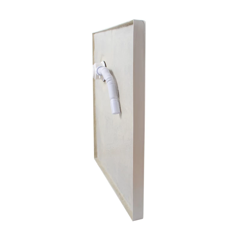 Coria || 80x80x 5 cm Cădiță de duș pătrată, acril, cu sifon inclus