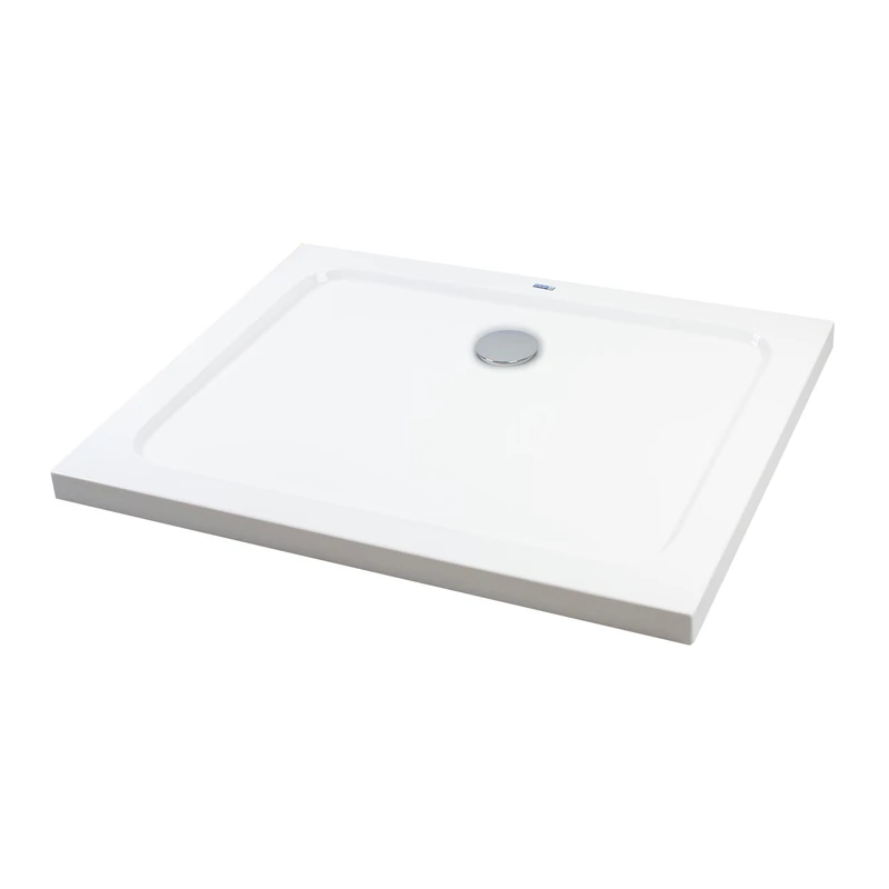 Coria || 80x100x5 cm Cădiță de duș pătrată, dreptunghiulară, acril, cu sifon inclus