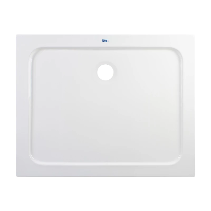 Coria || 80x100x5 cm Cădiță de duș pătrată, dreptunghiulară, acril, cu sifon inclus
