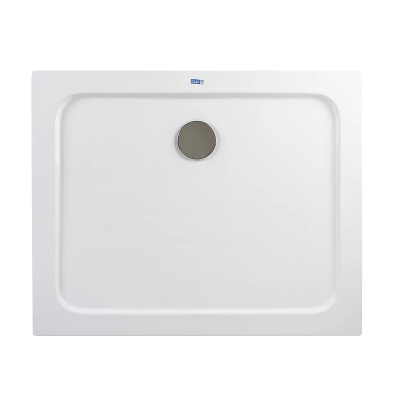 Coria || 80x100x5 cm Cădiță de duș pătrată, dreptunghiulară, acril, cu sifon inclus