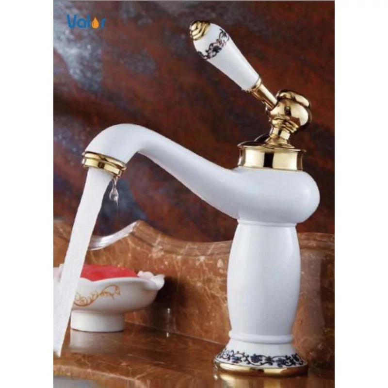 Izmir White & Gold Baterie retro pentru lavoar