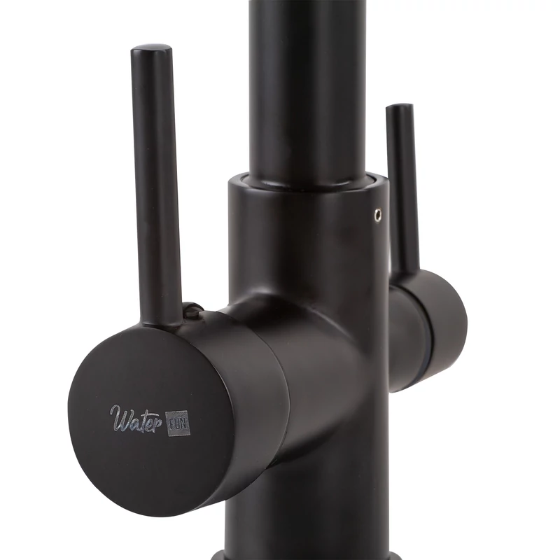 Portland || Black Baterie de bucătărie cu 3 căi pentru sistem de filtrare a apei
