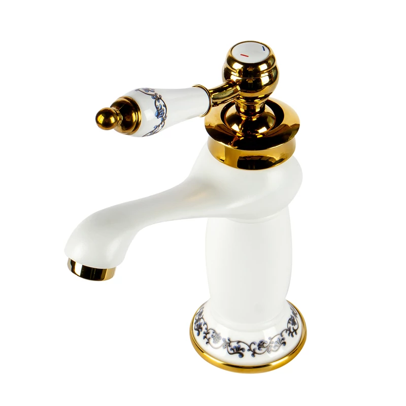 Izmir || White & Gold Baterie retro pentru lavoar