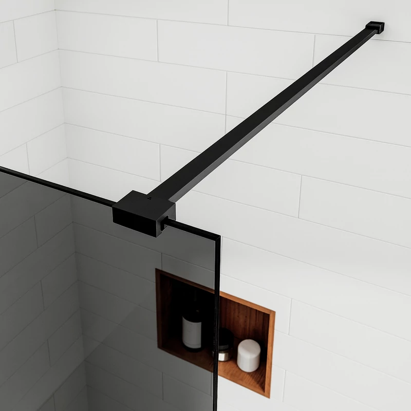 Walk-in Black Perete de duș, cu sticlă fumurie 80, 200cm, 8mm