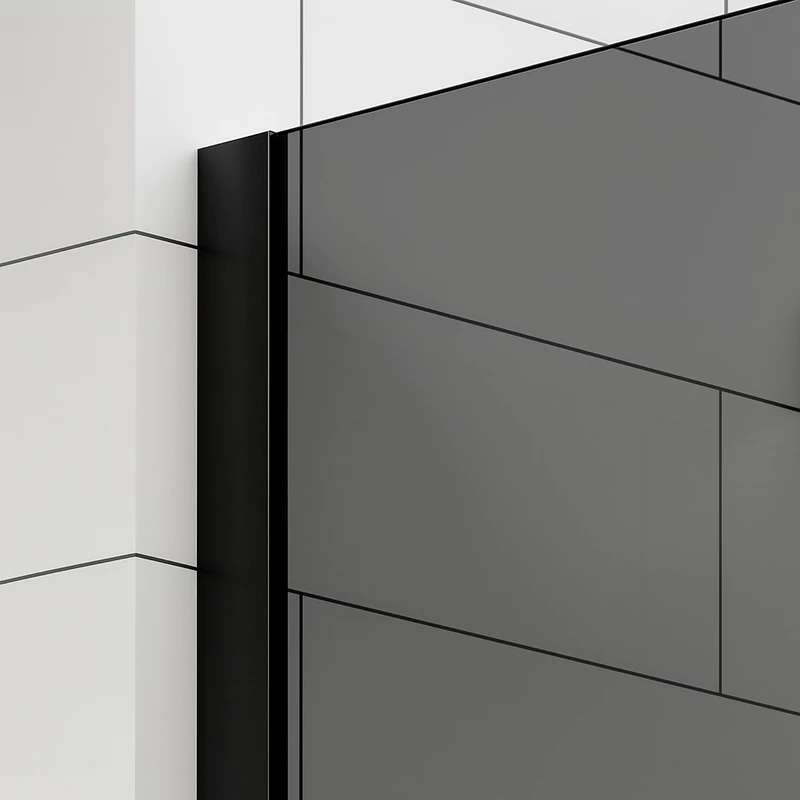 Walk-in || Black Perete de duș, cu sticlă fumurie 80, 200cm, 8mm